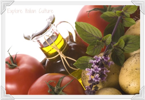 Fresh olive oil with herbs and veg