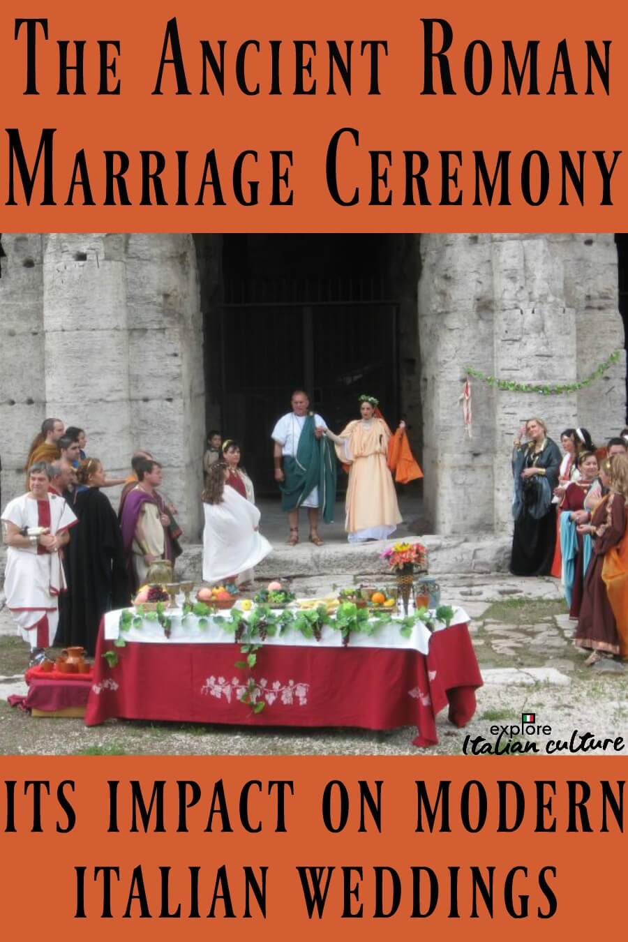 The ancient Roman marriage ceremony and its links to modern Italian weddings.