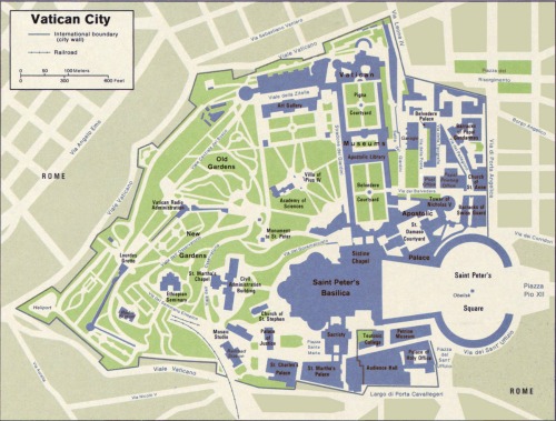 A small map of the Vatican City A small map of the Vatican City