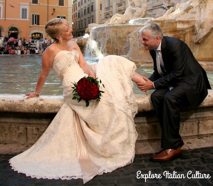 A wedding couple in Rome.